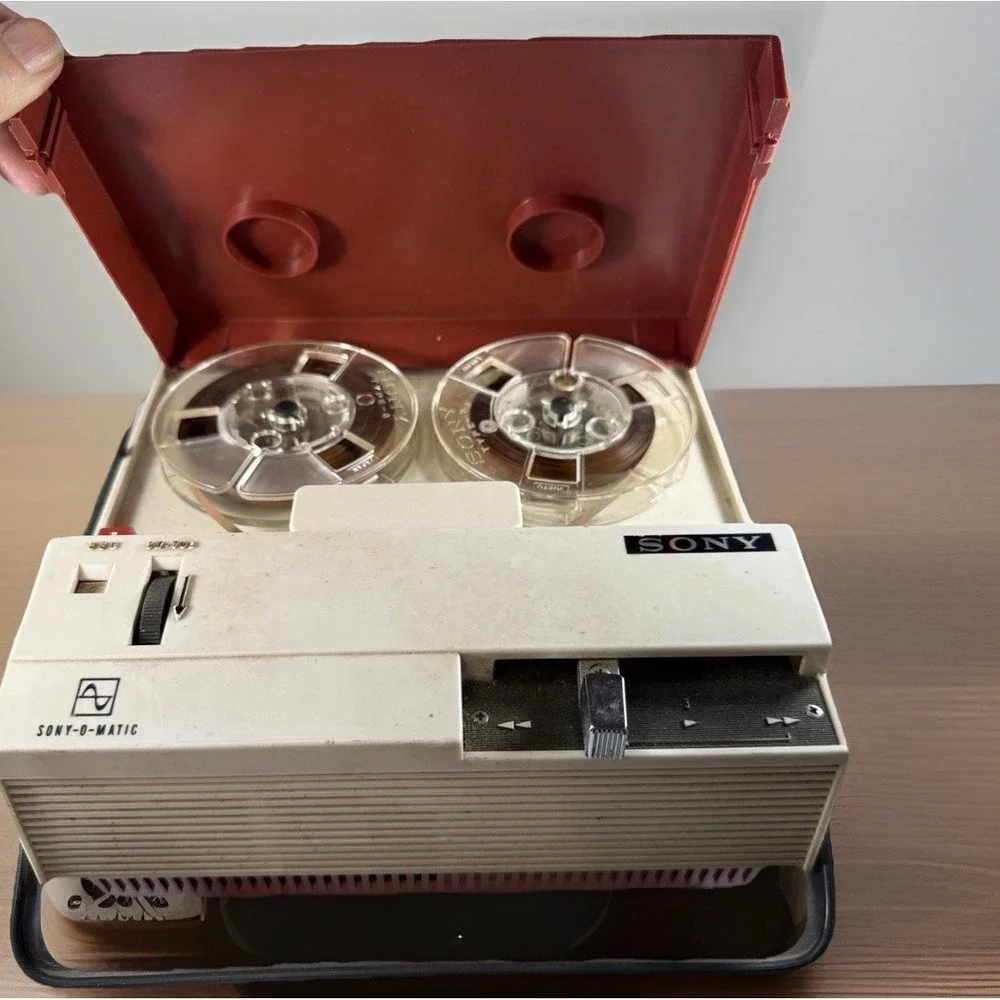 Sony O Matic Solid State TC-123 Reel to Reel Vintage WithPlayable Recorded Tape!